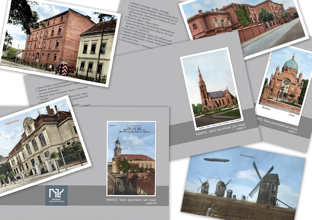 Muzeum Ziemi Rawickiej wydało cykl kart pocztowych z widokami Rawicza zatytułowany &bdquo;Rawicz. Stare poczt&oacute;wki jak nowe&rdquo;. Jest to pokłosie plenerowej wystawy pod tym samym tytułem, kt&oacute;ra prezentowana była latem. Najnowsza publikacja MZR zawiera 27 poczt&oacute;wek, podzielonych na trzy części w obwolutach. Karty pocztowe, pochodzą ze zbior&oacute;w Muzeum Ziemi Rawickiej, przedstawiają najciekawsze i najładniejsze widoki naszego miasta. Najstarsze pochodzą z końca XIX wieku, najmłodsze &ndash; z czas&oacute;w II wojny światowej. Wszystkie zostały poddane cyfrowym procesom retuszu i koloryzacji. Autor projektu: Henryk Pawłowski.